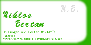 miklos bertan business card